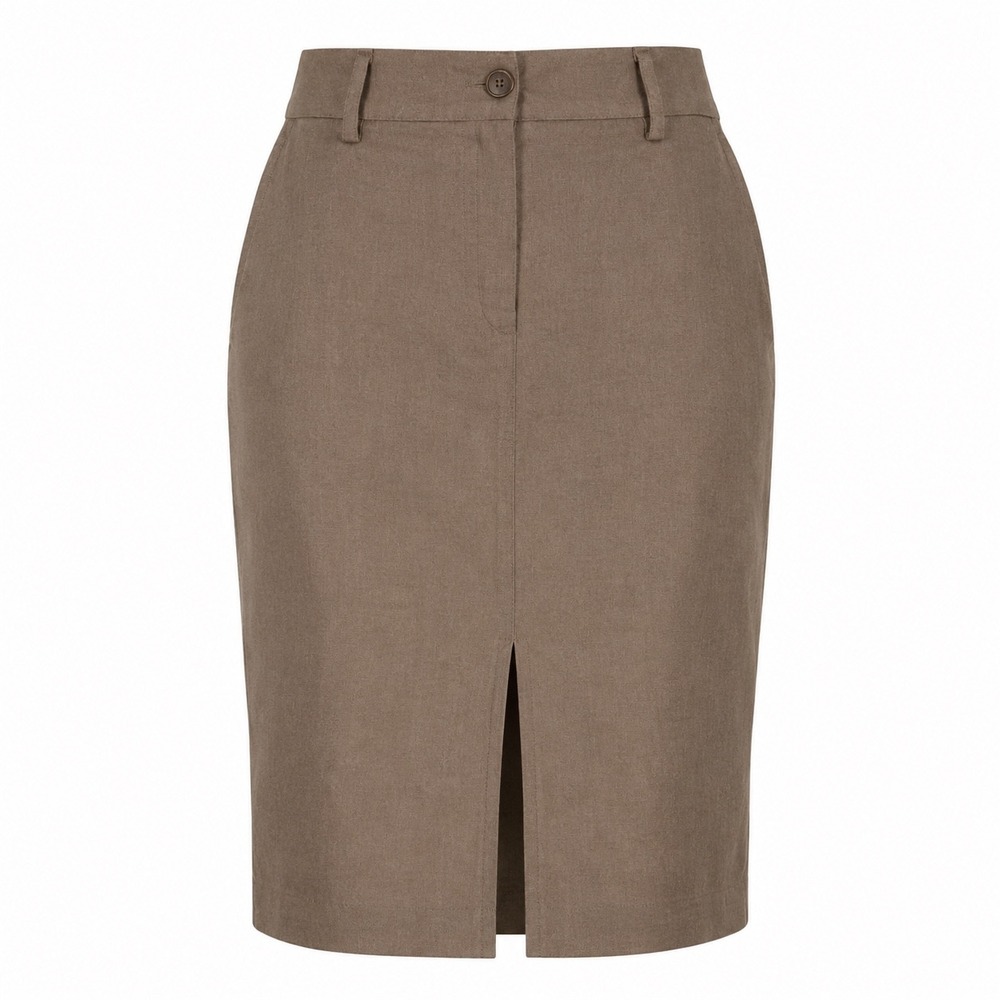 Tahari Womens Skirt Size 6 Linen Cotton Brown Pencil Professional Office Career